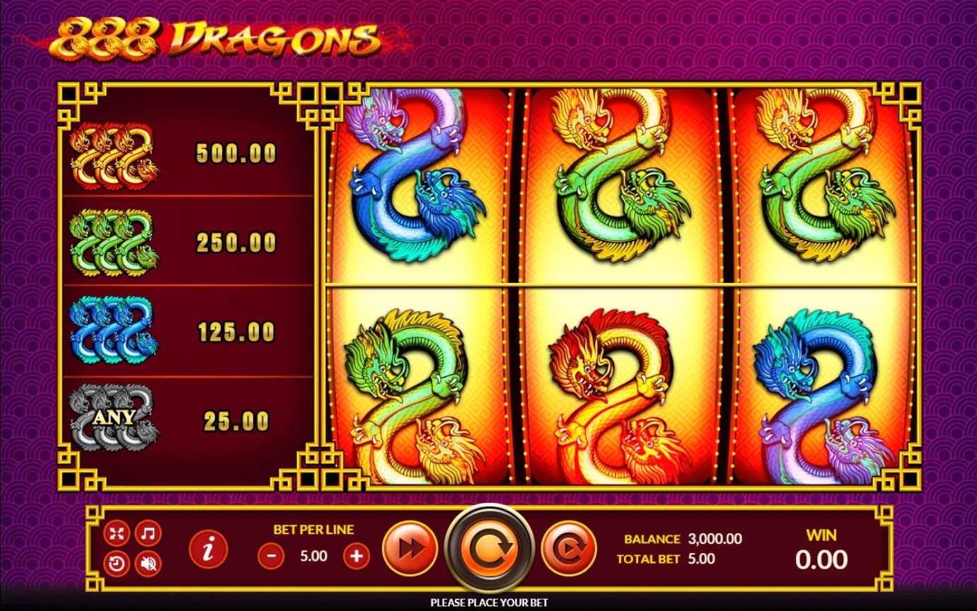 ทางเข้าสล็อต1234 สัญลักษณ์ของเกม 888 Dragons Slot Games