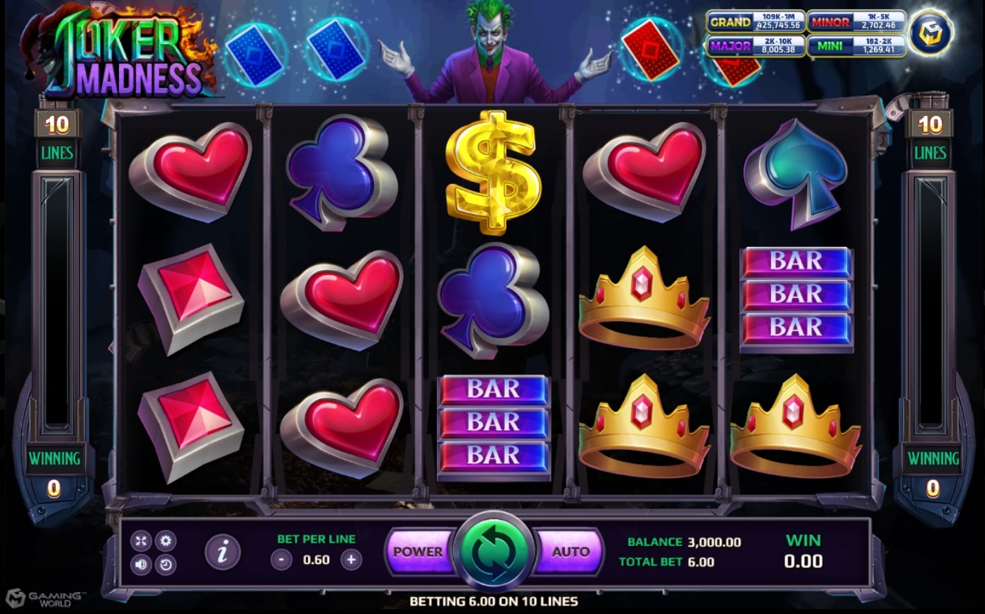 สล็อตXO เครดิตฟรี สัญลักษณ์ของเกม Joker Madness Slot Games