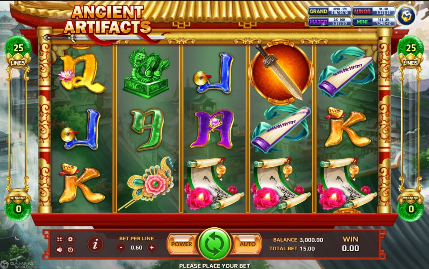 XO SLOT สัญลักษณ์ของเกม Ancient Artifact Slot Games
