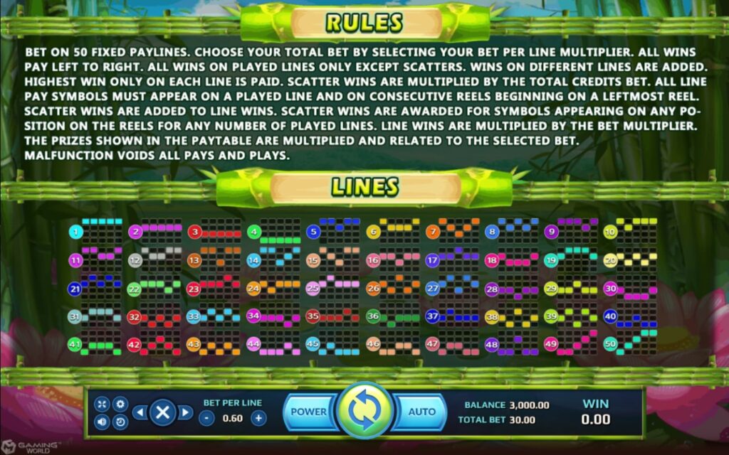 XOSLOT รีวิวเกมสล็อต Wild Giant Panda Lines
