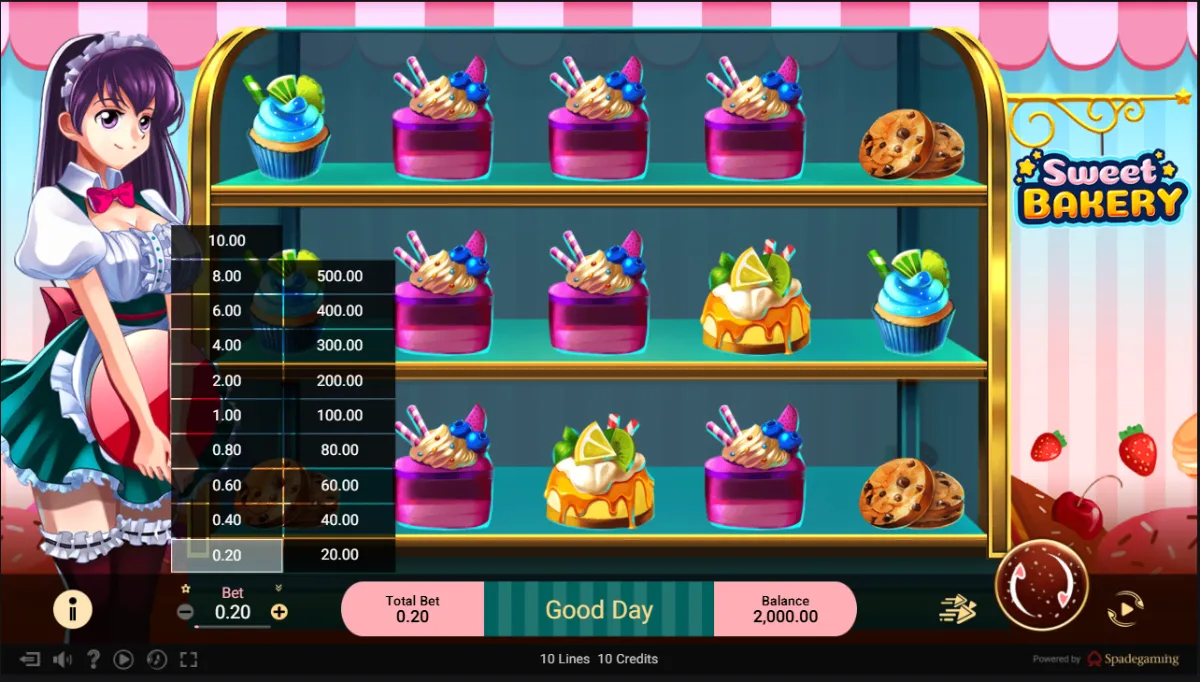 SWEET BAKERY เกมสล็อต Spadegaming ธีมเบเกอรี่ ขนมหวาน และของหวานสีสันสดใส