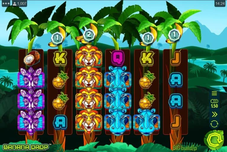 วงล้อและภาพประกอบเกม Banana Drop