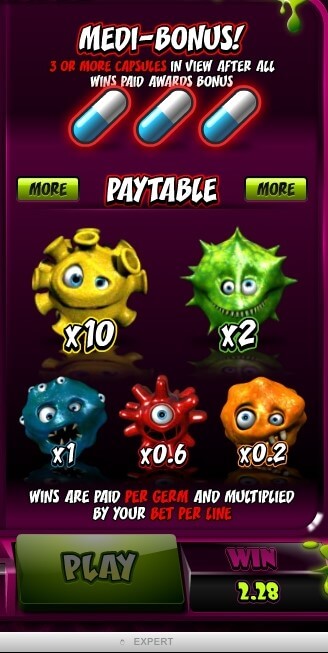 สัญลักษณ์เชื้อโรคและตารางเกม Germinator