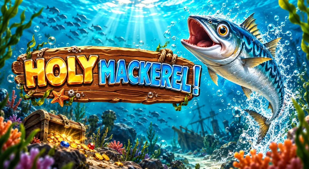 ภาพปกเกมสล็อต Holy Mackerel ธีมตกปลาและโลกใต้ทะเล