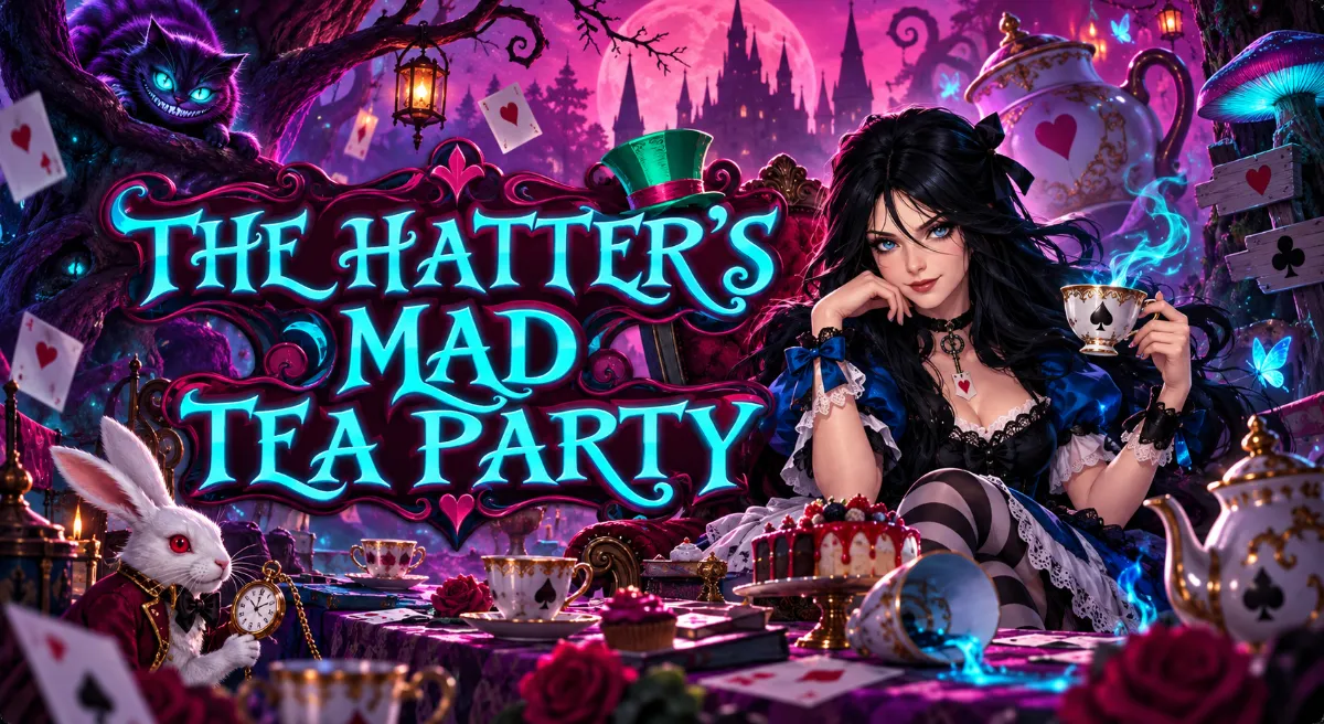 ภาพปกเกมสล็อต The Hatter’s Mad Tea Party งานเลี้ยงน้ำชาในโลกแฟนตาซี