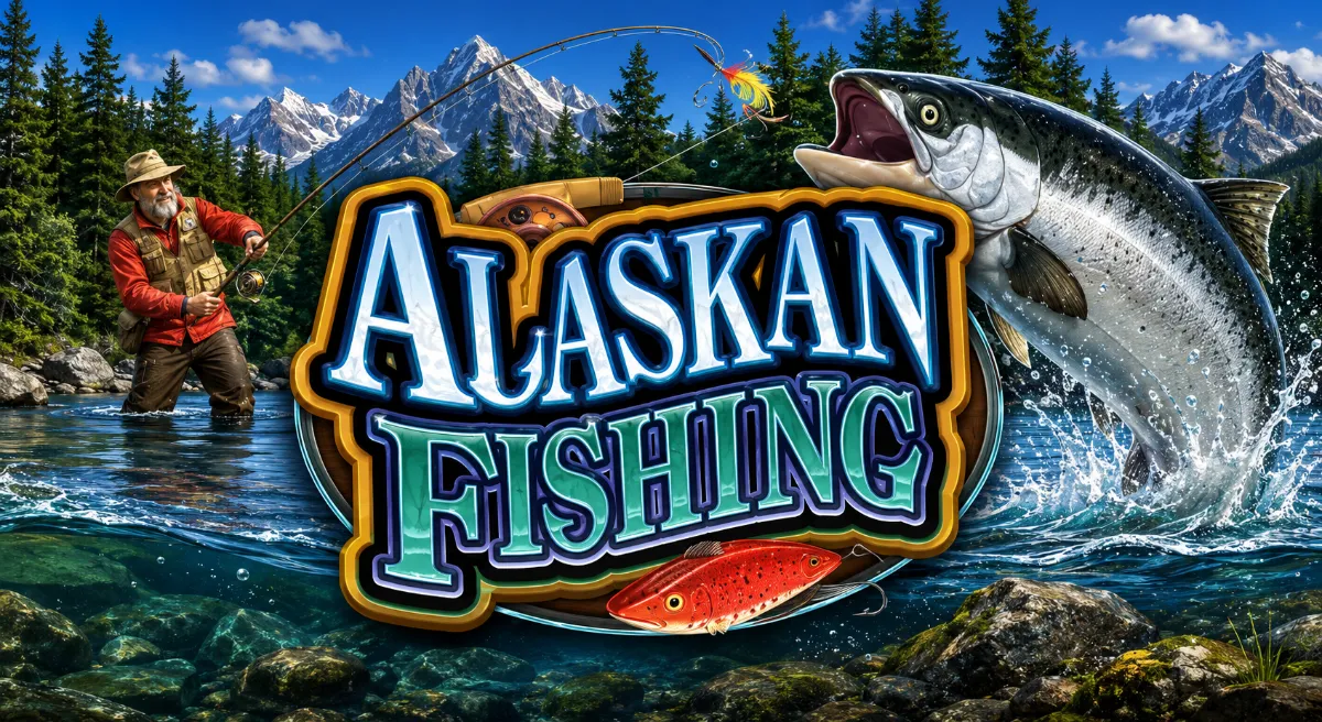 Alaskan Fishing สล็อตตกปลาในแม่น้ำอะแลสกาท่ามกลางภูเขาและป่าสน