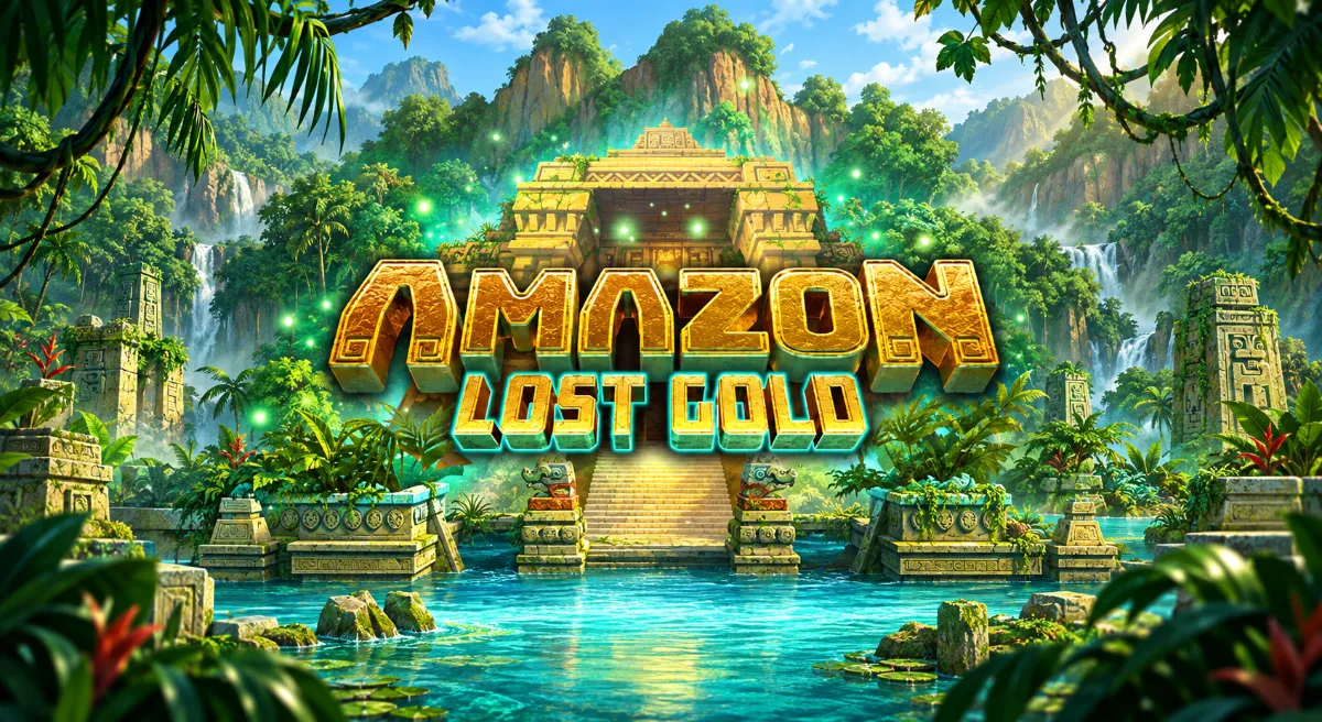 ภาพปกเกมสล็อต Amazon Lost Gold วิหารโบราณกลางป่าอเมซอน