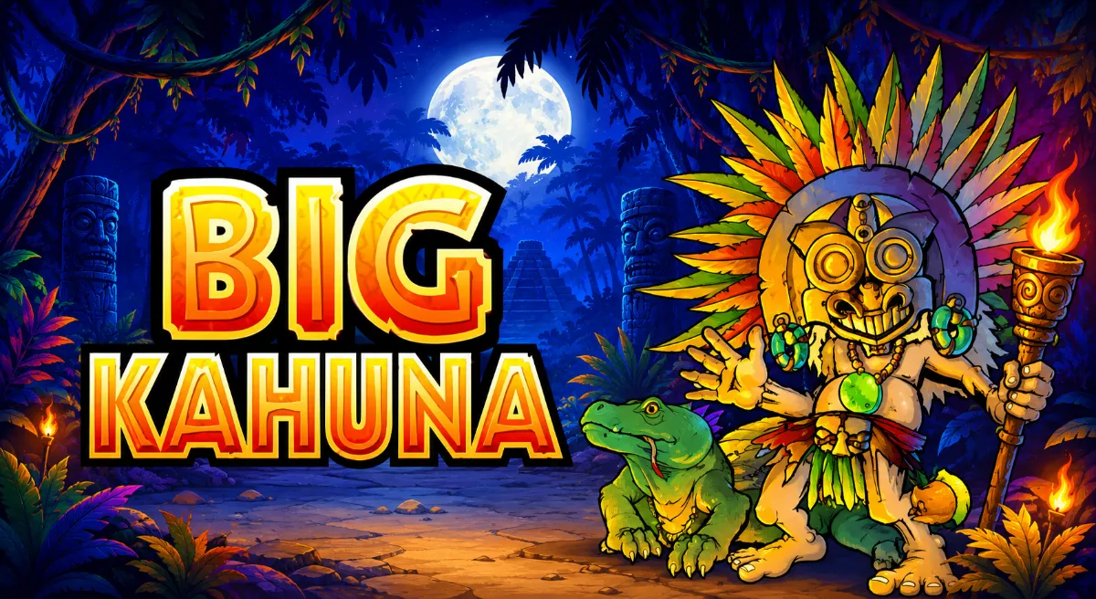Big Kahuna สล็อตออนไลน์ Microgaming ธีมชนเผ่ากลางป่าเขตร้อน