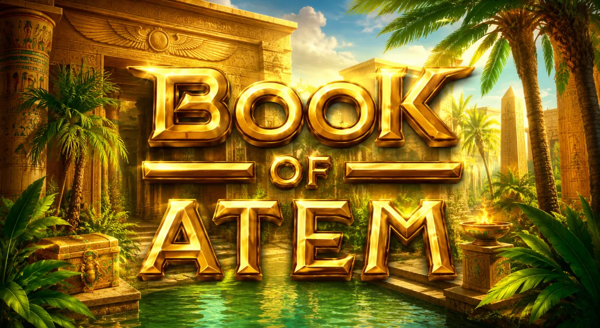 ภาพปกเกมสล็อต Microgaming Book of Atem ธีมอียิปต์โบราณ