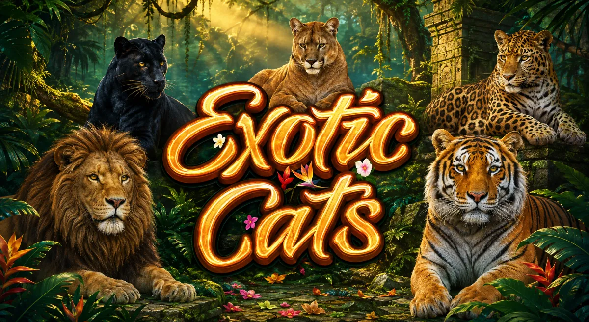 Exotic Cats สล็อตแมวป่า Microgaming พร้อมฟีเจอร์ Vertical Wild