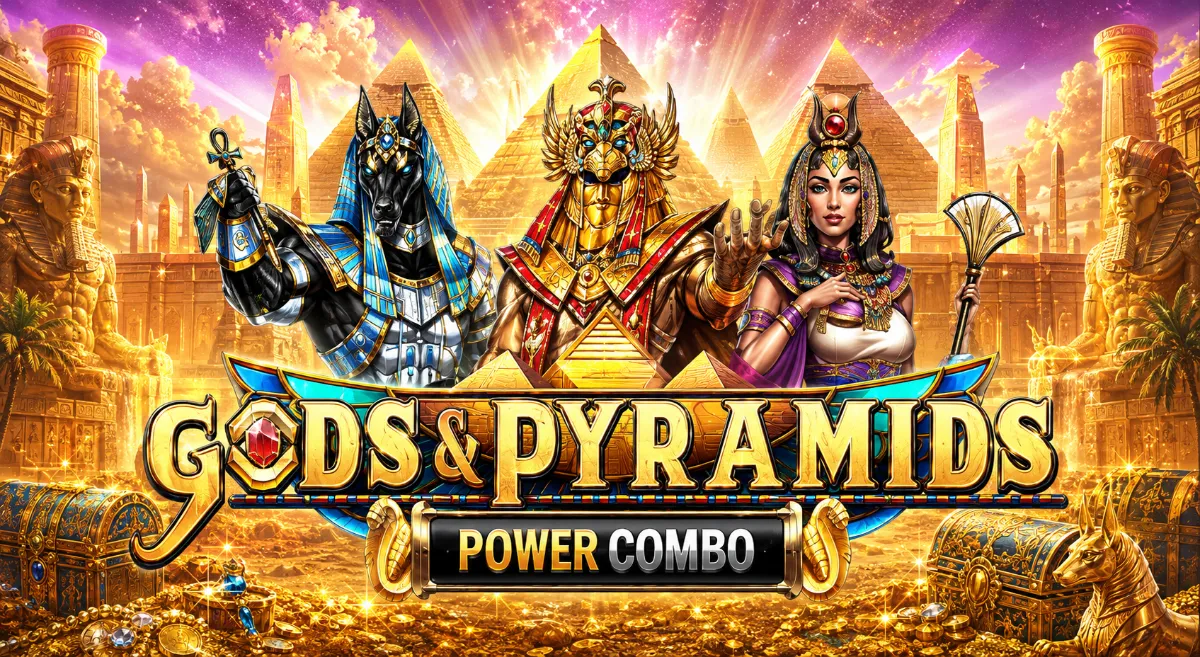 หน้าปกเกม Gods & Pyramids Power Combo สล็อตออนไลน์ธีมเทพอียิปต์และพีระมิด