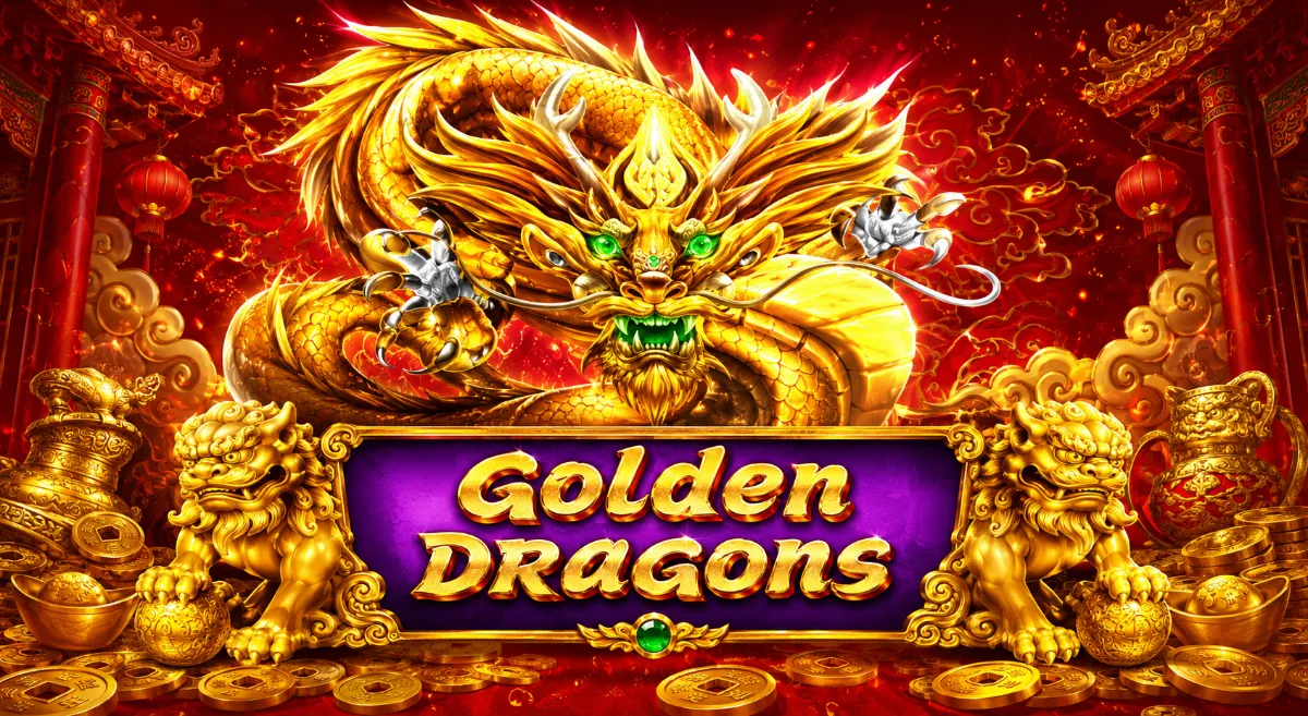 Golden Dragons สล็อต Microgaming ธีมมังกรทองและสมบัติจีน