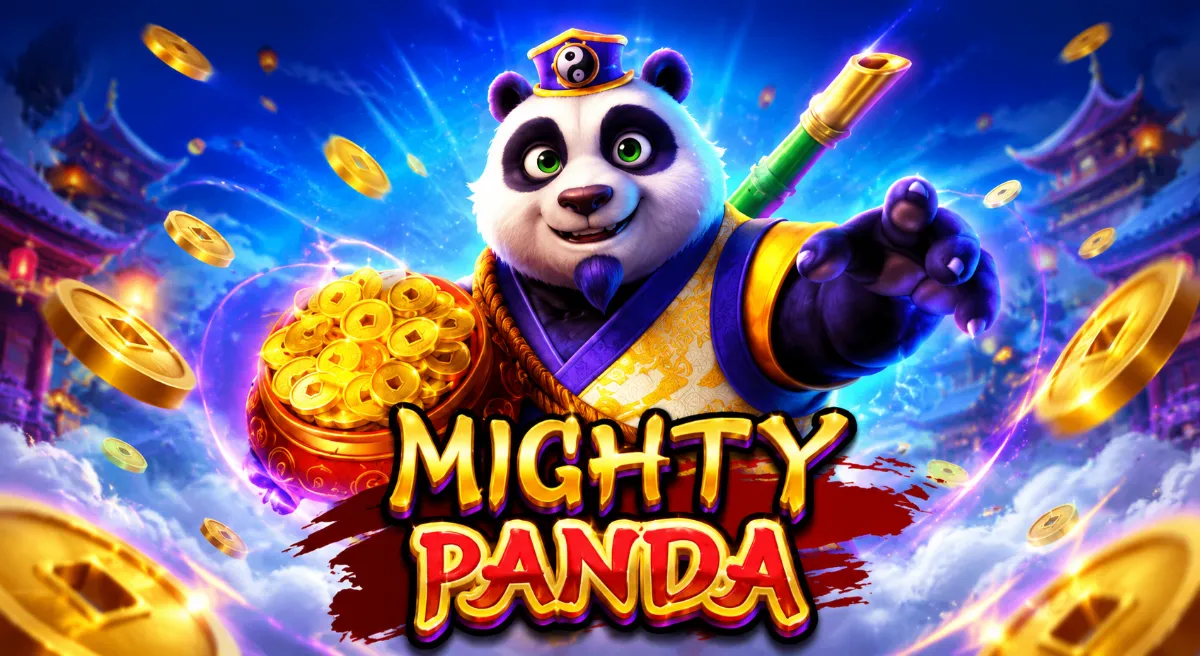 Mighty Panda Microgaming สล็อตแพนด้าธีมจีน พร้อมเหรียญทองและฟีเจอร์ตัวคูณ
