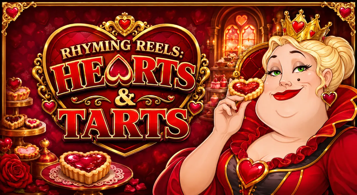 ภาพปก Rhyming Reels Hearts & Tarts สล็อตราชินีหัวใจจาก Microgaming