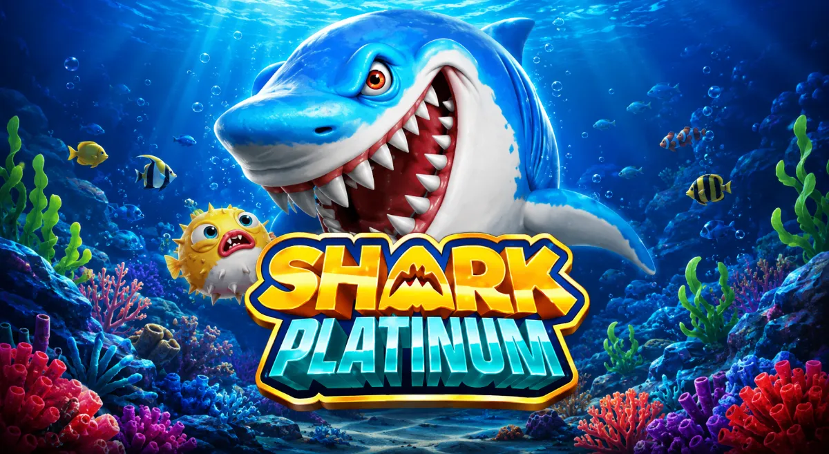 ภาพปกเกมสล็อต Shark Platinum ฉลามสีฟ้ากลางโลกใต้ทะเลจาก Microgaming