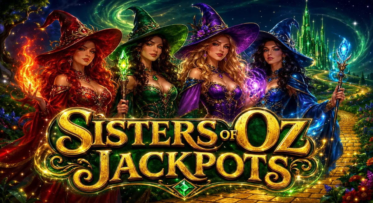 Sisters of Oz Jackpots สล็อตแม่มดแห่งออซ พร้อมวงล้อแจ็กพอต 4 ระดับ