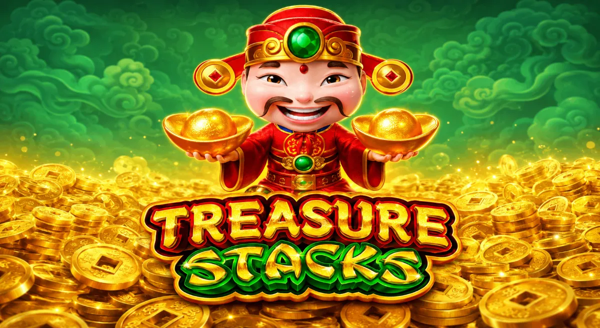 Treasure Stacks เกมธีมเทพเจ้าแห่งโชคลาภจาก Microgaming