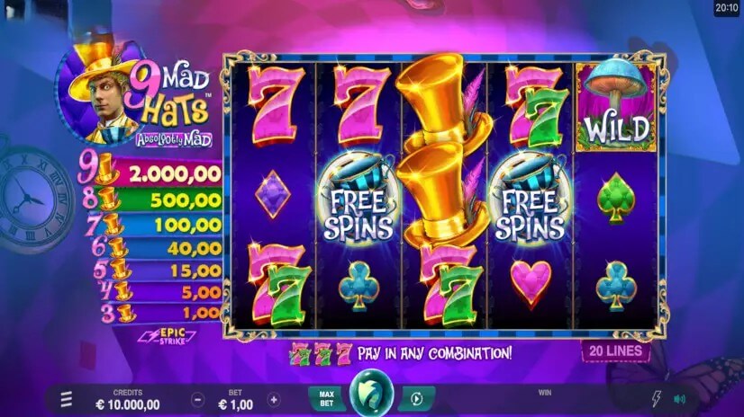 9 Mad Hats Microgaming slotxo247 ทดลองเล่นสล็อต