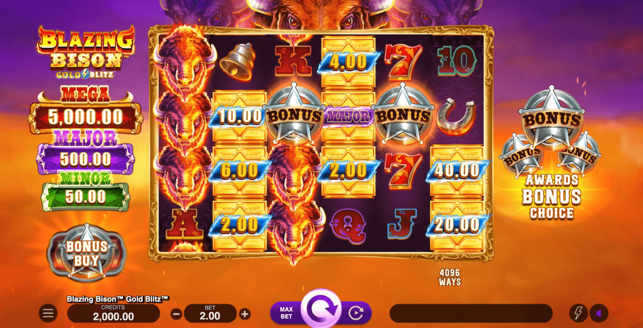 Blazing Bison Gold Blitz Microgaming slotxo247 ทดลองเล่นสล็อต