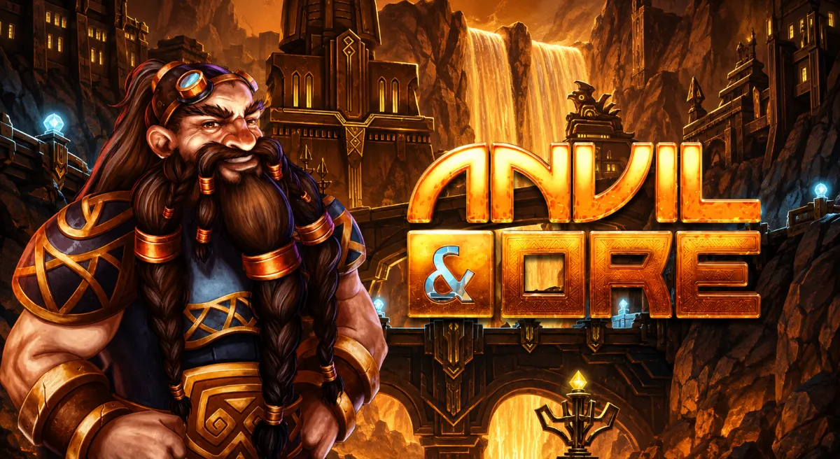Anvil & Ore สล็อต Microgaming ธีมเหมืองและช่างตีเหล็ก