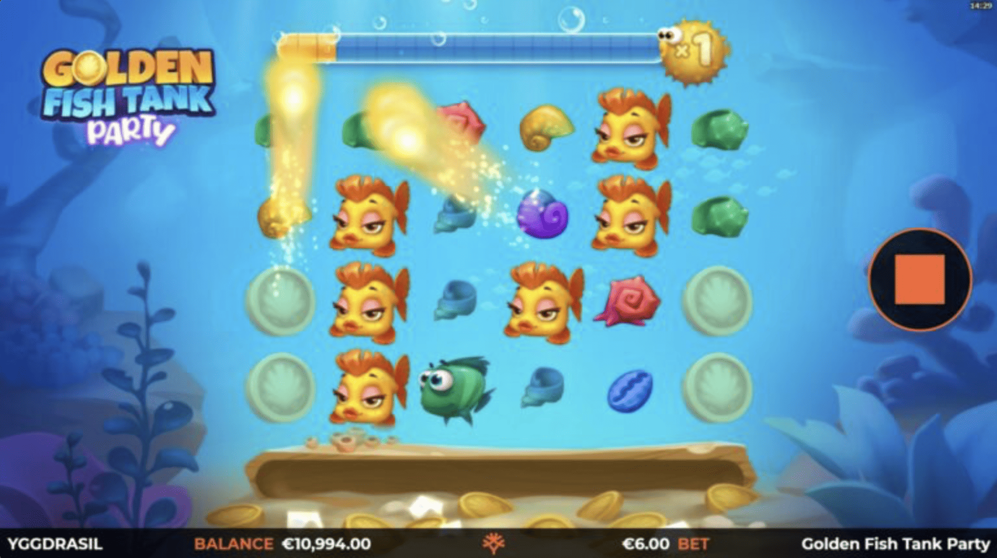 Golden Fish Tank Party สล็อตค่ายเกม Yggdrasil Gaming เว็บสล็อต XOSLOT เครดิตฟรี