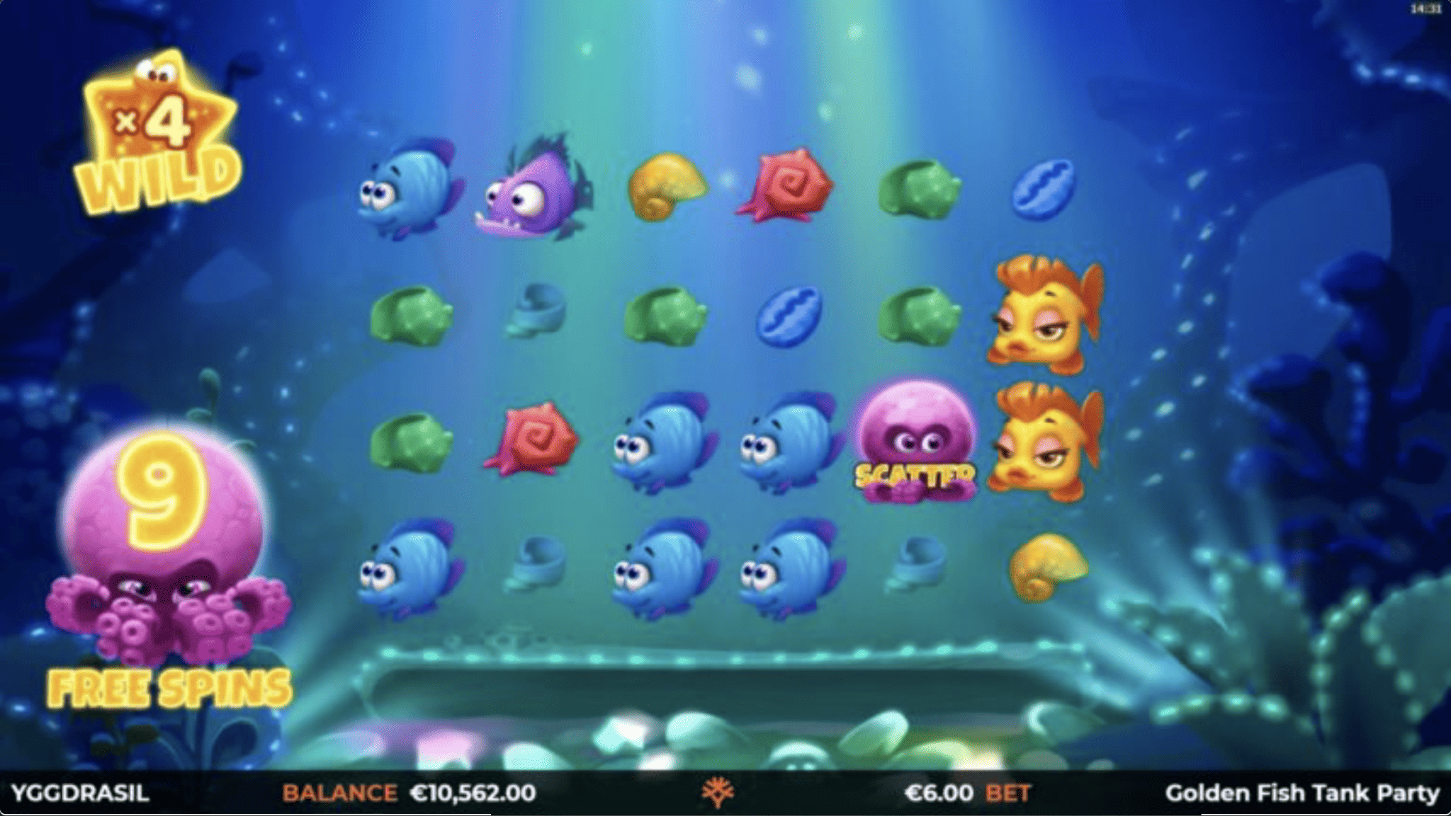 Golden Fish Tank Party สล็อตค่ายเกม Yggdrasil SLOT ทางเข้า SLOTXO ฟรีเครดิต