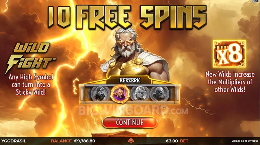 Vikings Go To Olympus WildFight RushingWilds สล็อตค่ายเกม Yggdrasil Gaming เว็บสล็อต XOSLOT เครดิตฟรี