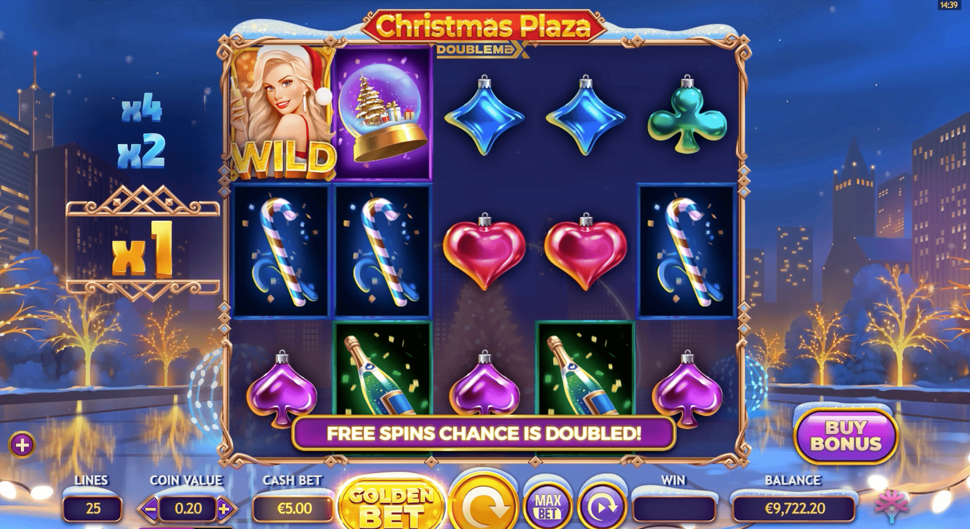 Christmas Plaza DoubleMax สล็อตค่ายเกม Yggdrasil SLOT ทางเข้า SLOTXO ฟรีเครดิต