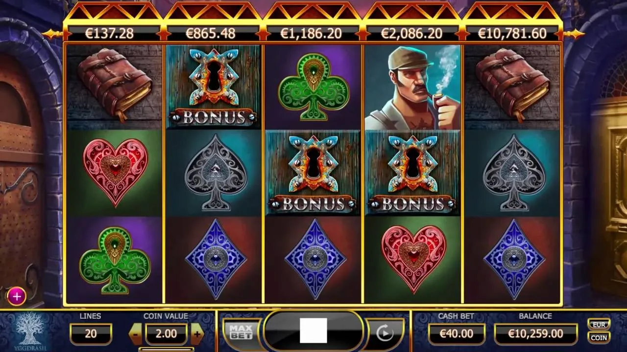 Holmes & the Stolen Stones สล็อตค่ายเกม Yggdrasil SLOT ทางเข้า SLOTXO ฟรีเครดิต