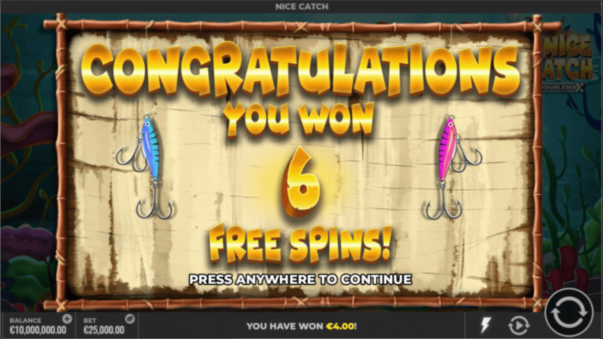 Nice Catch DoubleMax สล็อตค่ายเกม Yggdrasil Game ส่งตรงจาก SLOTXO247