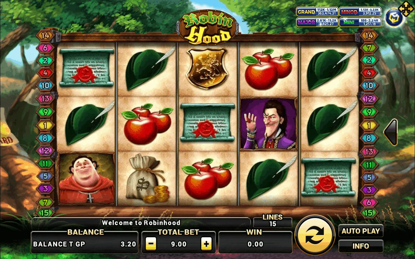 หน้าเกม Robin Hood แสดงตัวละครนักธนูและฉากป่าเชอร์วูด