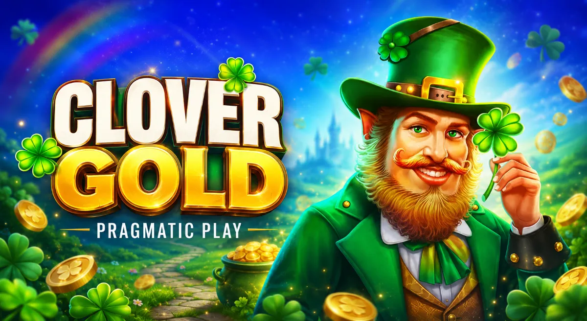 ภาพปกเกม Clover Gold ธีมเลเปรอคอน โคลเวอร์สี่แฉก และเหรียญทอง