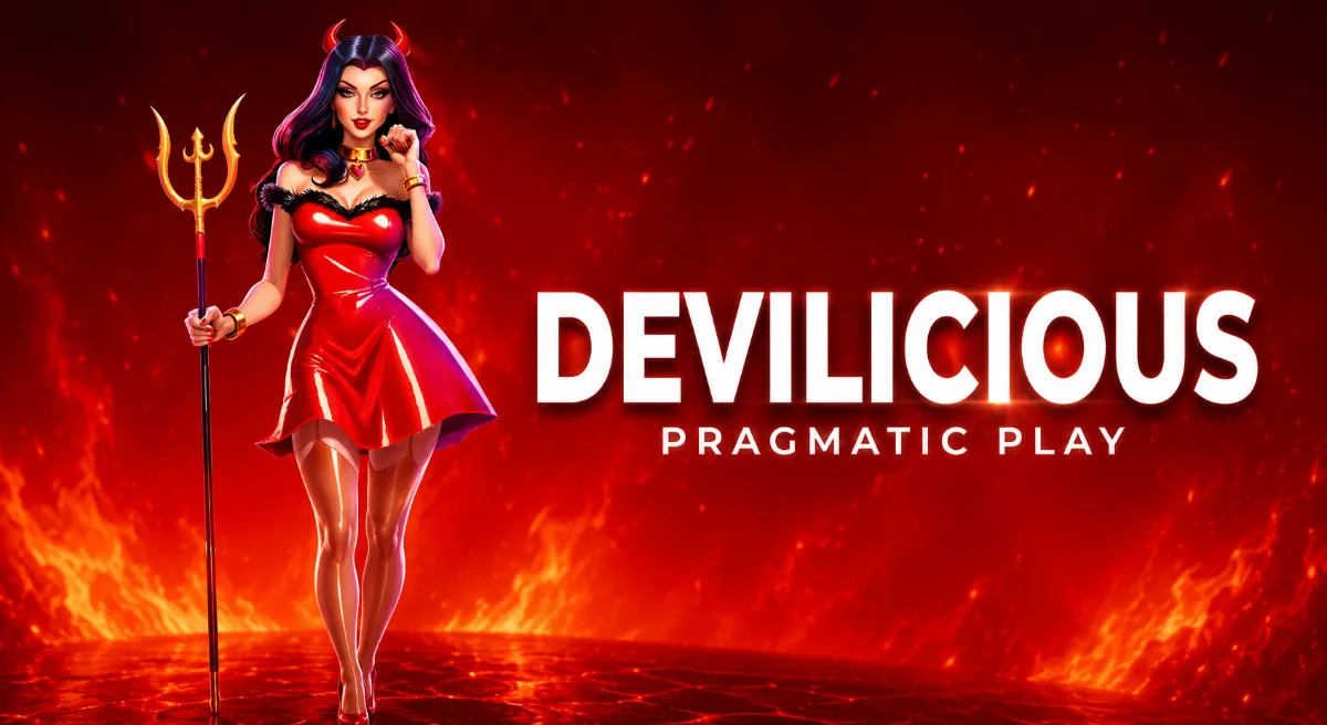 ภาพปกเกม Red Hot Luck ธีมภูเขาไฟ ลาวา ดาวทอง และอัญมณี