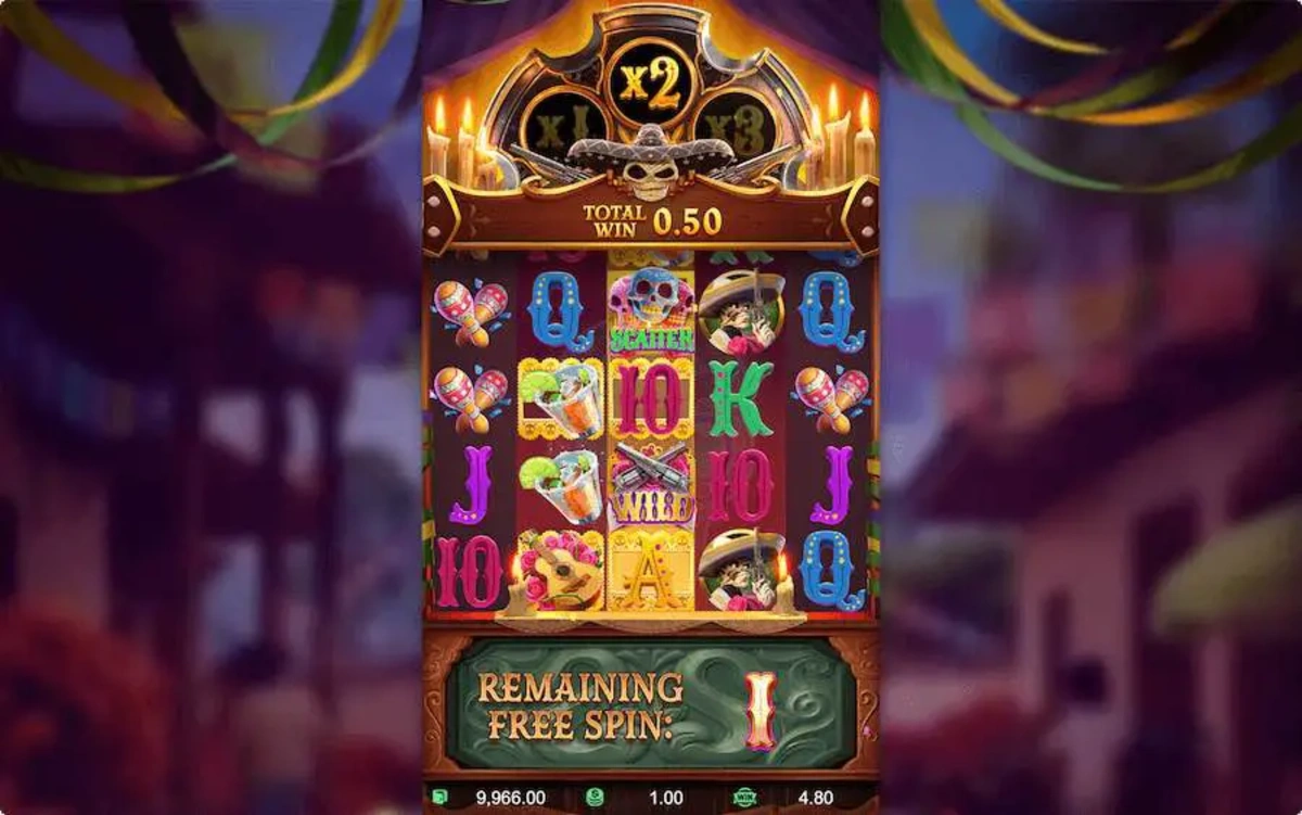 ฟีเจอร์ Free Spin ในเกม Wild Bandito จากค่าย PGSLOT บนรีลคาวบอยตะวันตก