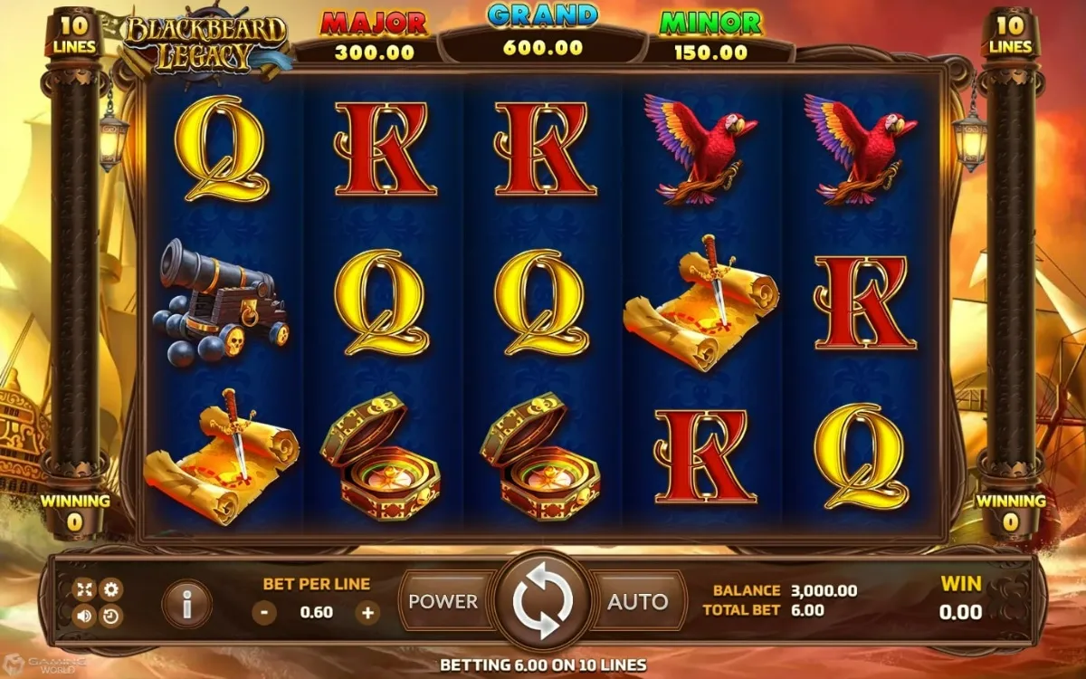 หน้าเกม Black Beard Legacy แสดงโจรสลัดและบรรยากาศทะเลมืด