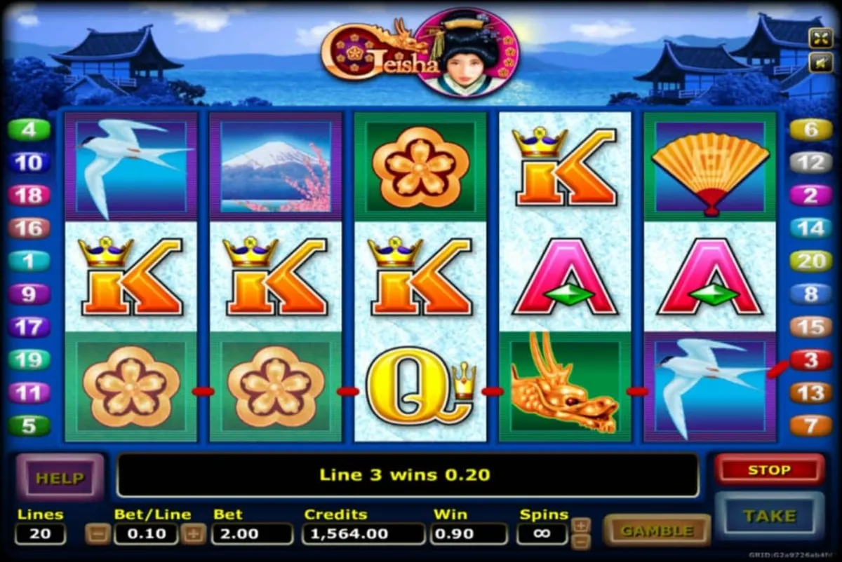 หน้าเกม Geisha แสดงหญิงเกอิชาและบรรยากาศญี่ปุ่นดั้งเดิม