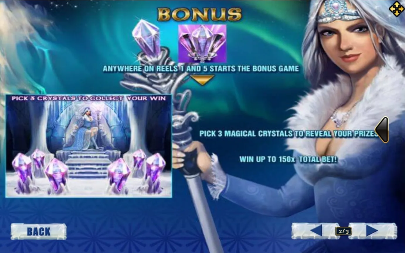 ตารางสัญลักษณ์ XO Arctic Treasure แสดงอัตราการจ่ายรางวัล