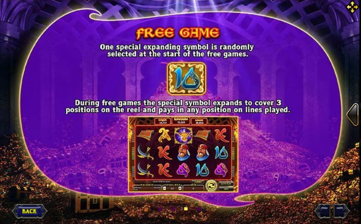 รีลเกม XO Genie พร้อมสัญลักษณ์เวทมนตร์และอัญมณีสีสัน