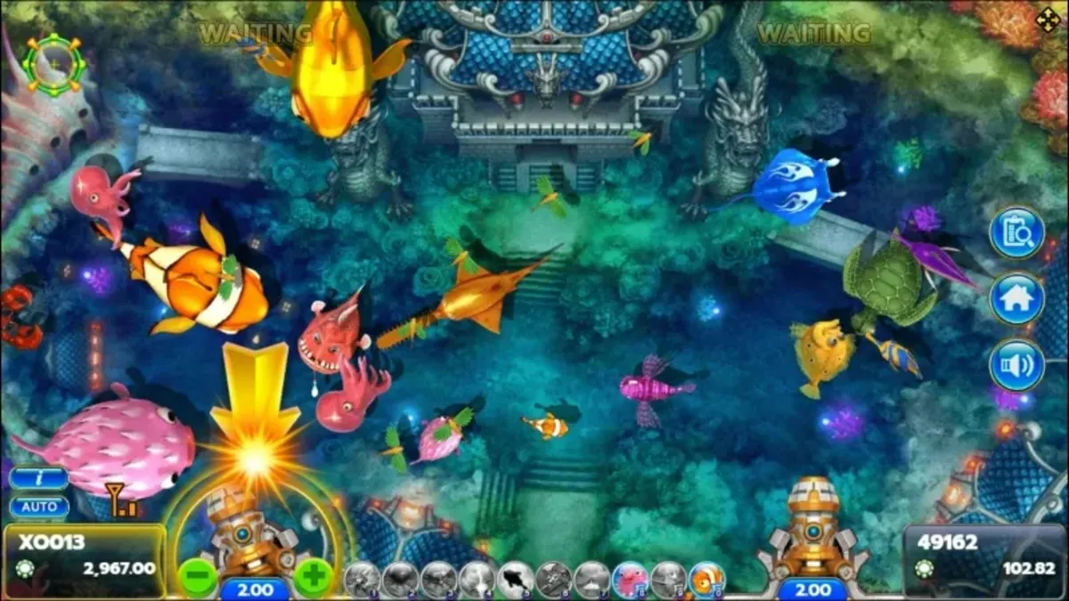 หน้าเกม Fish Hunter 2EX Novice แสดงปลาหลากสีและฉากใต้น้ำ