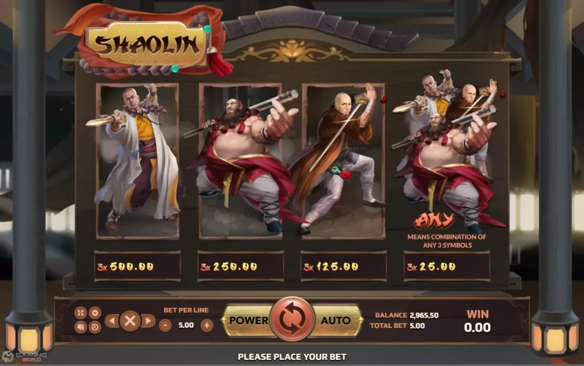 สัญลักษณ์พระเส้าหลินใน Shaolin SLOTXO ที่ใช้สร้างชุดชนะบนวงล้อ