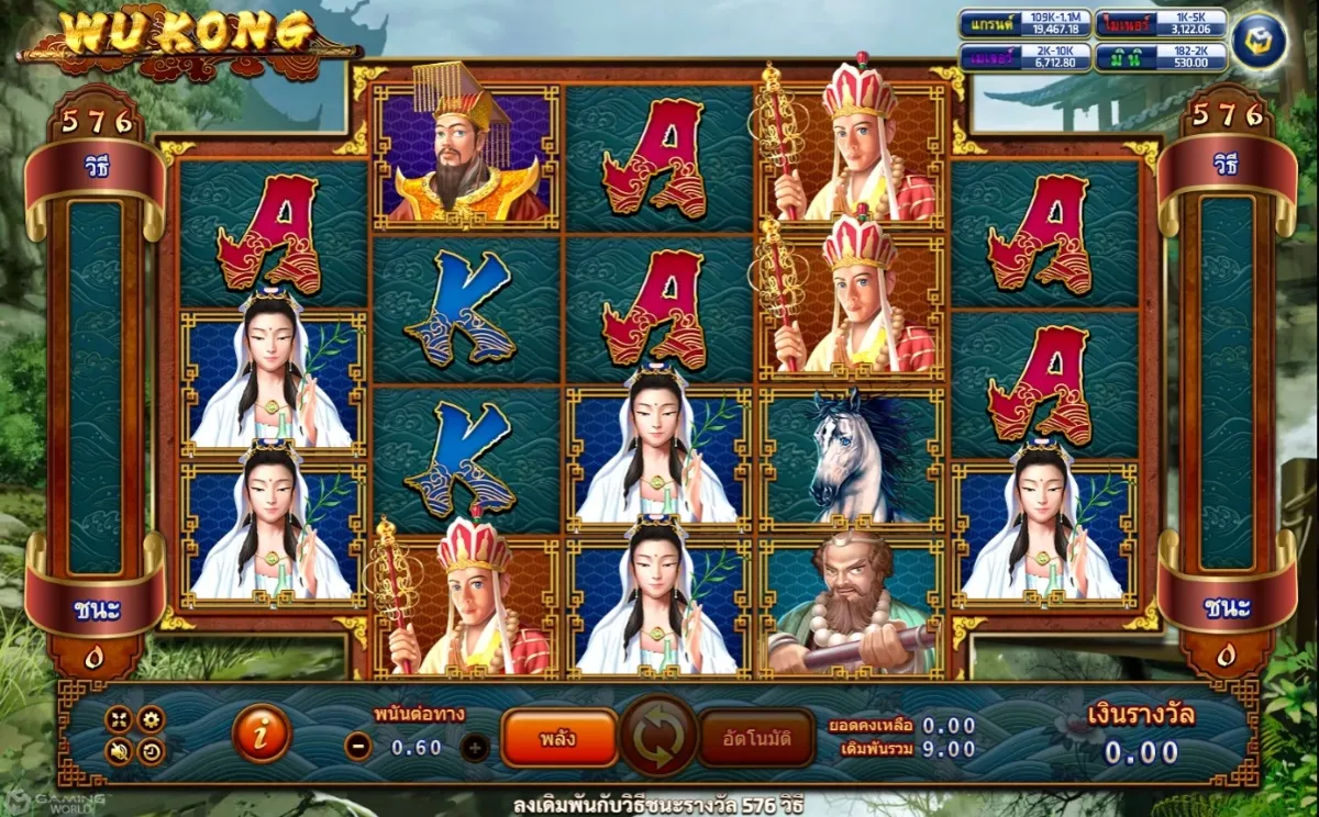 ภาพรวมเกมสล็อต Wukong ค่าย SLOTXO ธีมไซอิ๋วและราชาวานรบนวงล้อ
