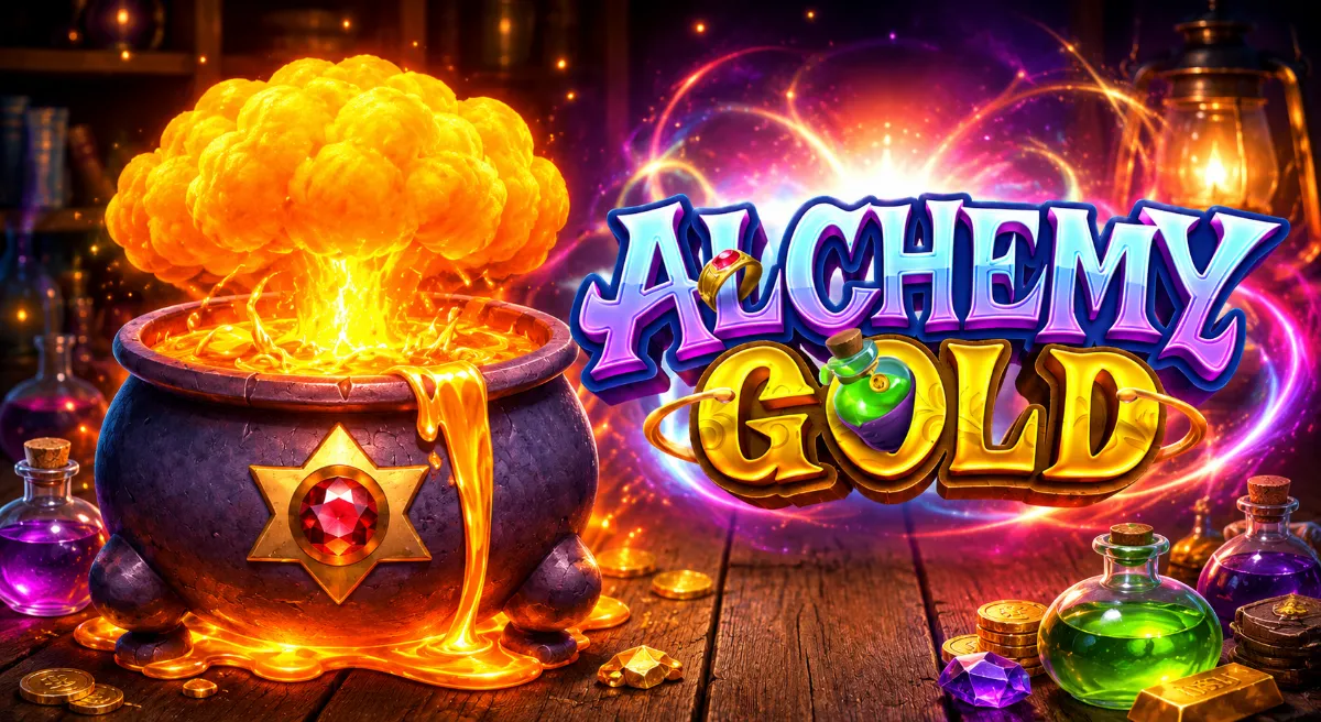 Alchemy Gold PGSLOT ห้องทดลองนักเล่นแร่แปรธาตุกับทองคำเวทมนตร์เรืองแสง