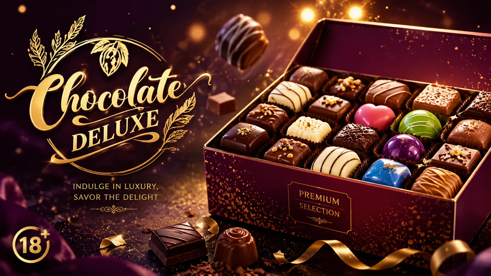 Chocolate Deluxe PGSLOT เกมสล็อตธีมช็อกโกแลตและลูกอม พร้อมกราฟิกแฟนตาซี ระบบโบนัสพิเศษ และประสบการณ์การเล่นที่เต็มไปด้วยสีสันของโลกขนมหวาน