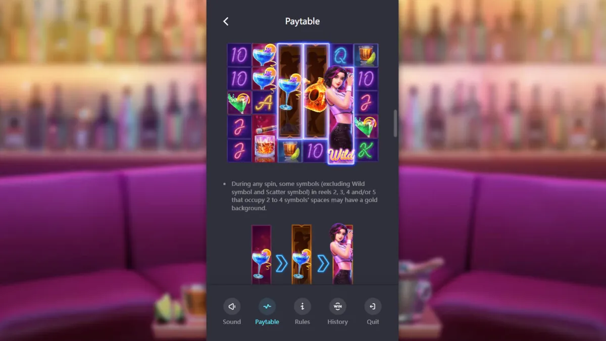 Cocktail Nights PGSLOT เกมสล็อตบาร์กลางคืนกราฟิกสวยและระบบแจ็กพอต