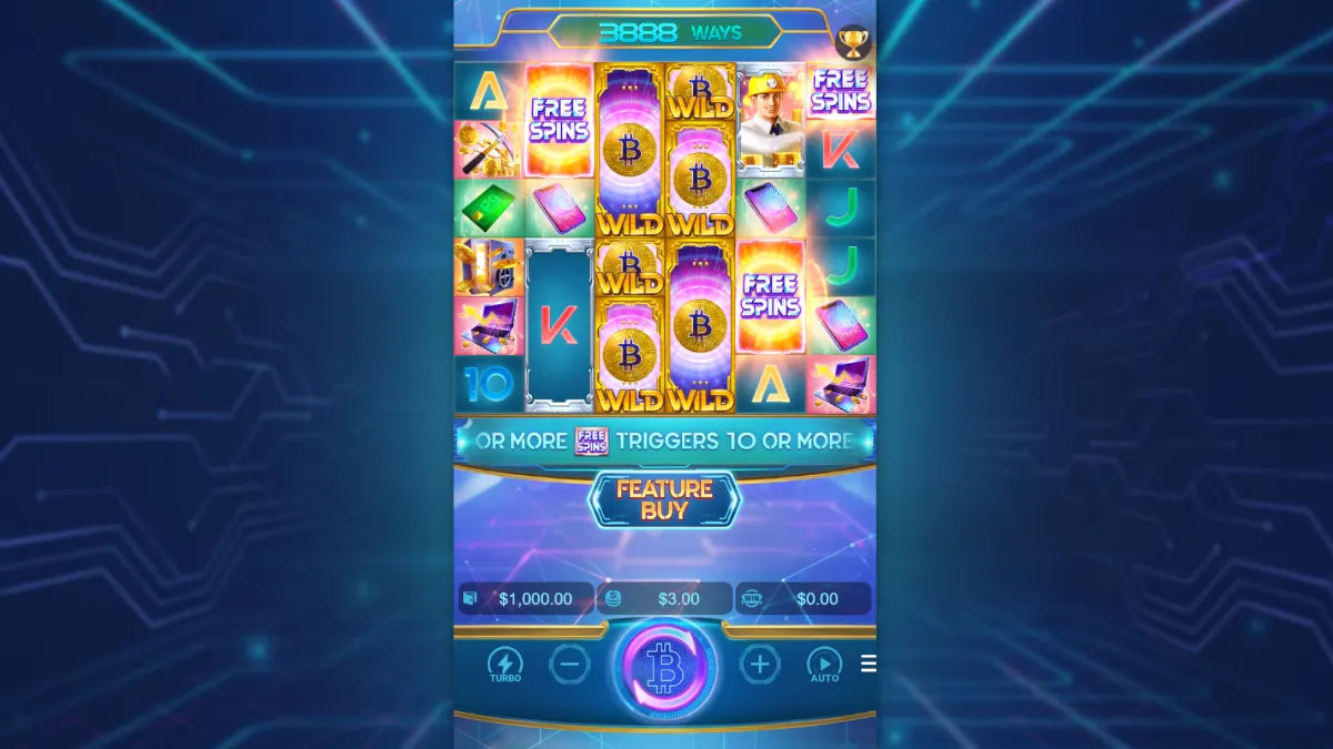 เกมสล็อต Crypto Gold PGSLOT บรรยากาศขุมทรัพย์ทองคำและเหรียญคริปโตมูลค่าสูง