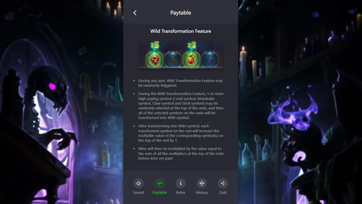 รอบฟรีสปิน Forbidden Alchemy PGSLOT ท่ามกลางบรรยากาศแฟนตาซี