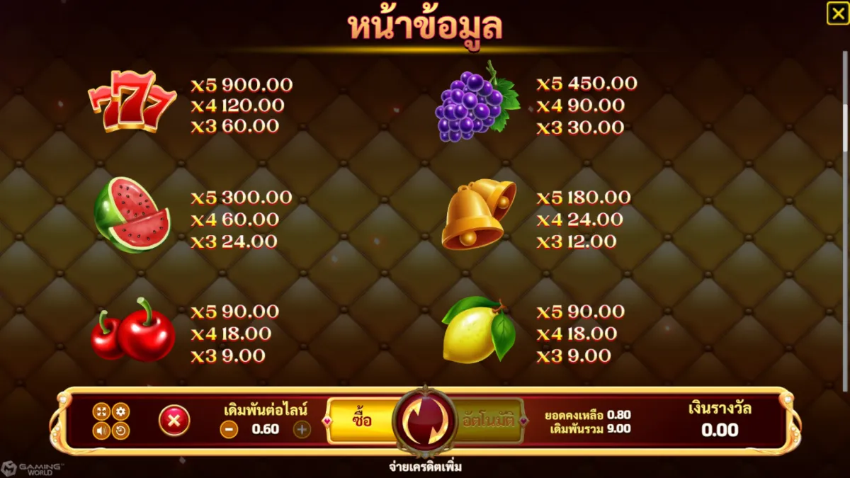 เกมสล็อต SLOTXO Fortune Crown Gold Gift ภาพภายในเกม กราฟิกการเล่นจริง ธีมมงกุฎทองและสัญลักษณ์ภายในเกม