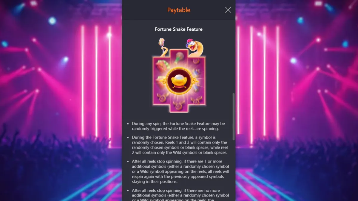 Fortune Snake PGSLOT รองรับการเล่นบนมือถือและแท็บเล็ตด้วยกราฟิกคมชัด