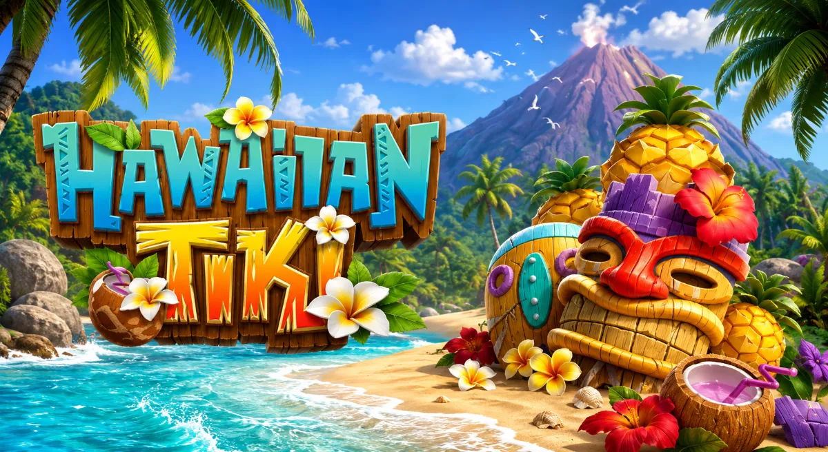 Hawaiian Tiki PGSLOT สล็อตฮาวาย ฟีเจอร์ Wild ขยายและฟรีสปิน