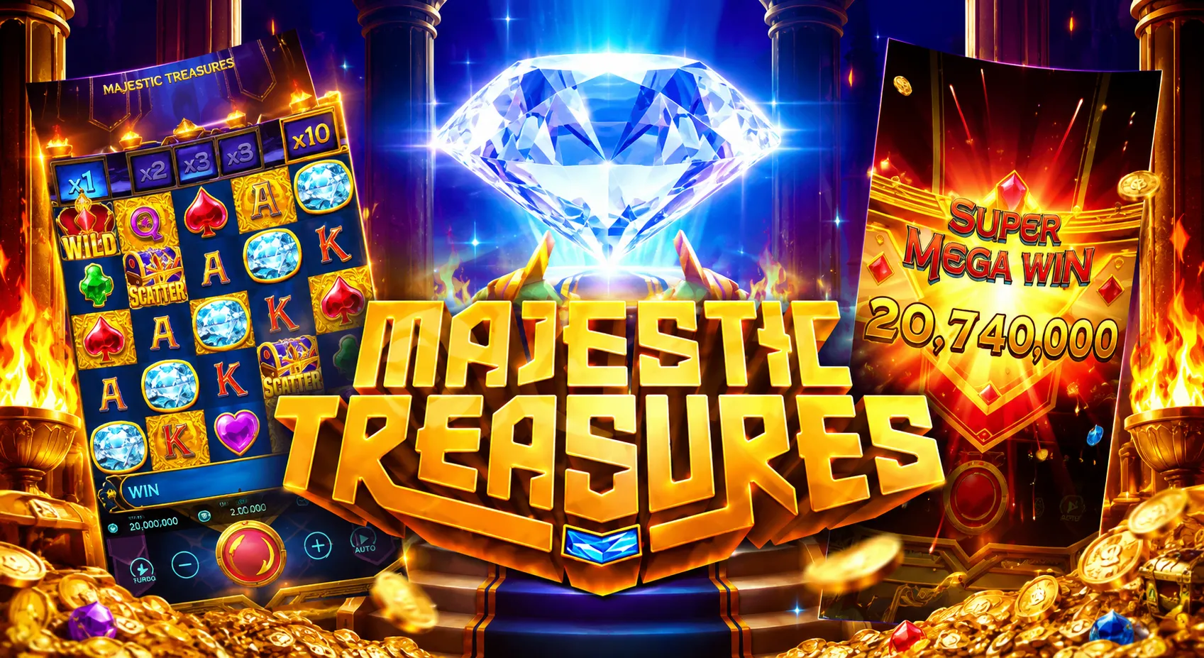 Majestic Treasures PGSLOT สล็อตสมบัติแตกง่ายโบนัสใหญ่